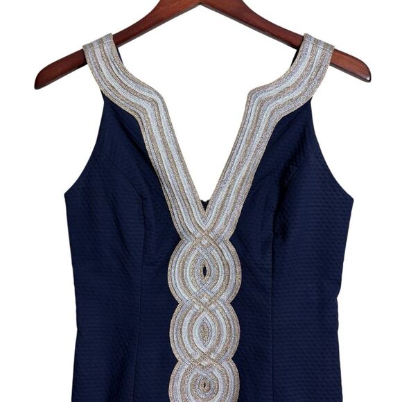 Lilly Pulitzer Valli Shift Dress True Navy Blue Size 2 - Picture 5 of 16